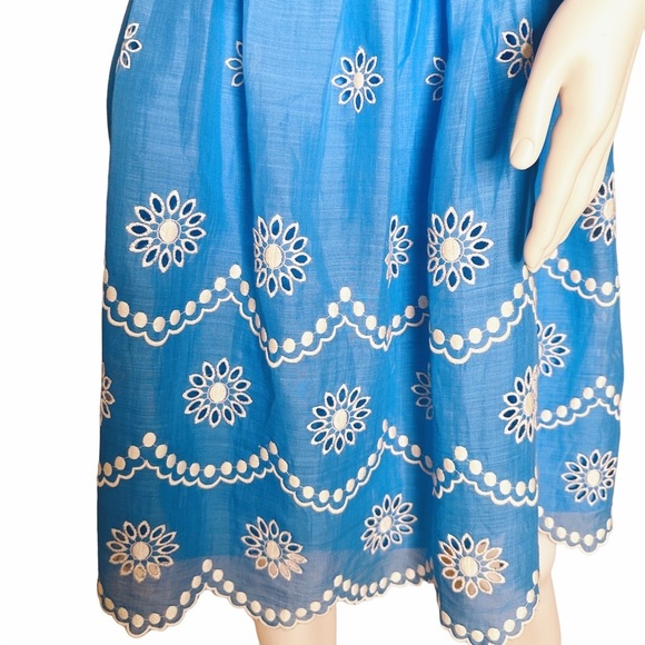 NWT Collette Dinnigan Summer Sky Short Day Dress with Cutwork Embroidery Size L. - Picture 7 of 11